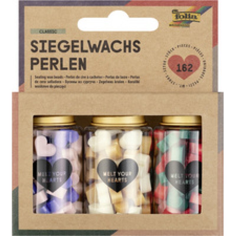 folia Perles de cire CLASSIC, 3 boîtes, couleurs assorties