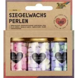 folia Perles de cire PASTEL, 3 boîtes, couleurs assorties
