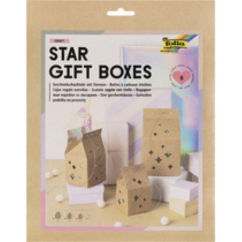 folia Set de boîtes-cadeaux "Star gift boxes", papier kraft