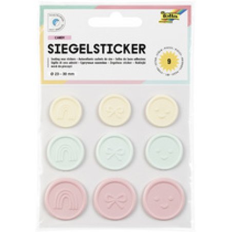 folia Sceau autocollant CANDY, tailles et couleurs assorties