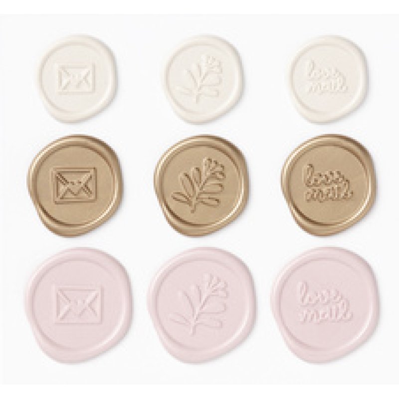 folia Sceau autocollant ROMANTIC, tailles/couleurs assorties