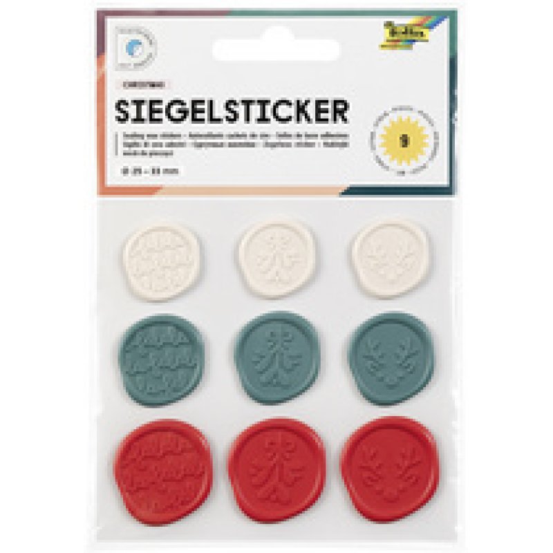 folia Sceau autocollant CHRISTMAS tailles/couleurs assorties