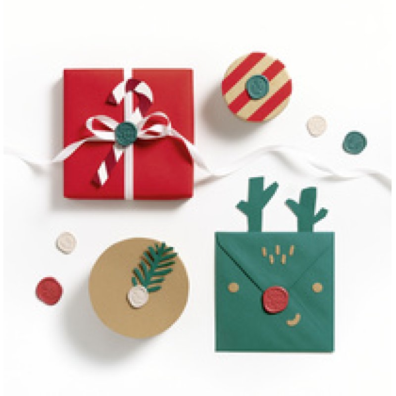 folia Sceau autocollant CHRISTMAS tailles/couleurs assorties