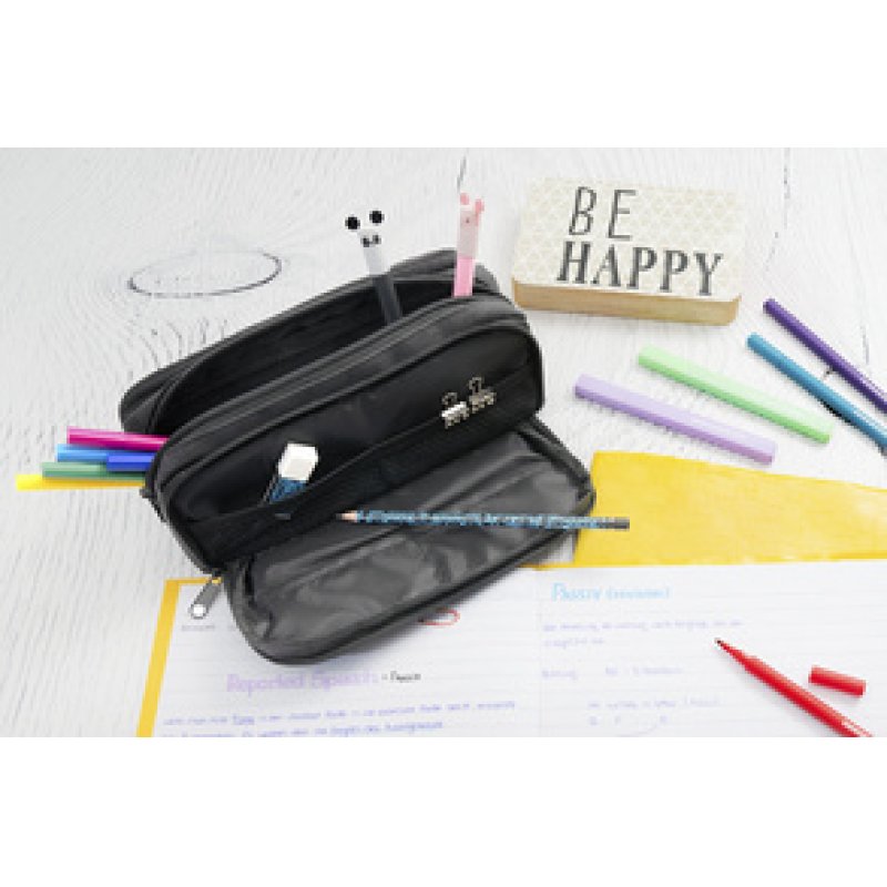 EBERHARD FABER Trousse, 3 compartiments, anthracite/noir