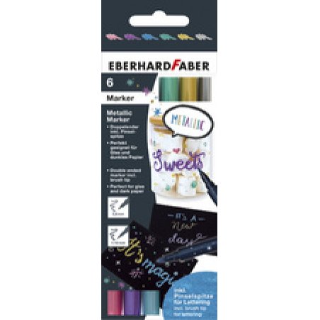 EBERHARD FABER Marqueur à pigment Metallic Duo, étui de 6