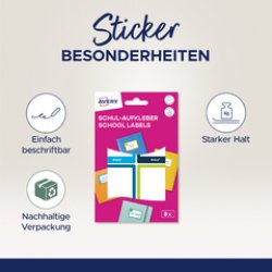 AVERY Étiquette pour livre, papier, 48 x 70 mm, cadre coloré