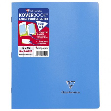 Clairefontaine Cahier Koverbook, 170 x 220 mm, Seyès,assorti