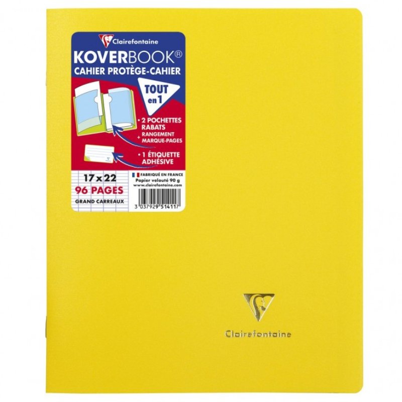 Clairefontaine Cahier Koverbook, 170 x 220 mm, Seyès,assorti