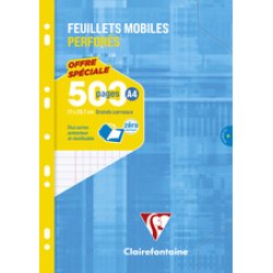 Clairefontaine Feuillets mobiles perforés, A4, séyès