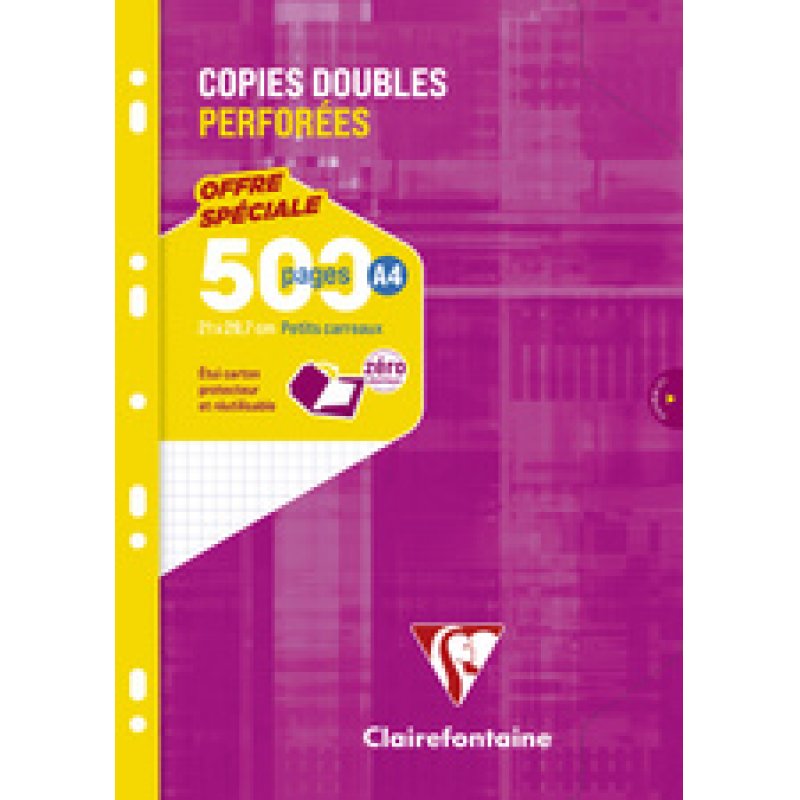 Clairefontaine Copies doubles perforées, A4, quadrillé 5x5