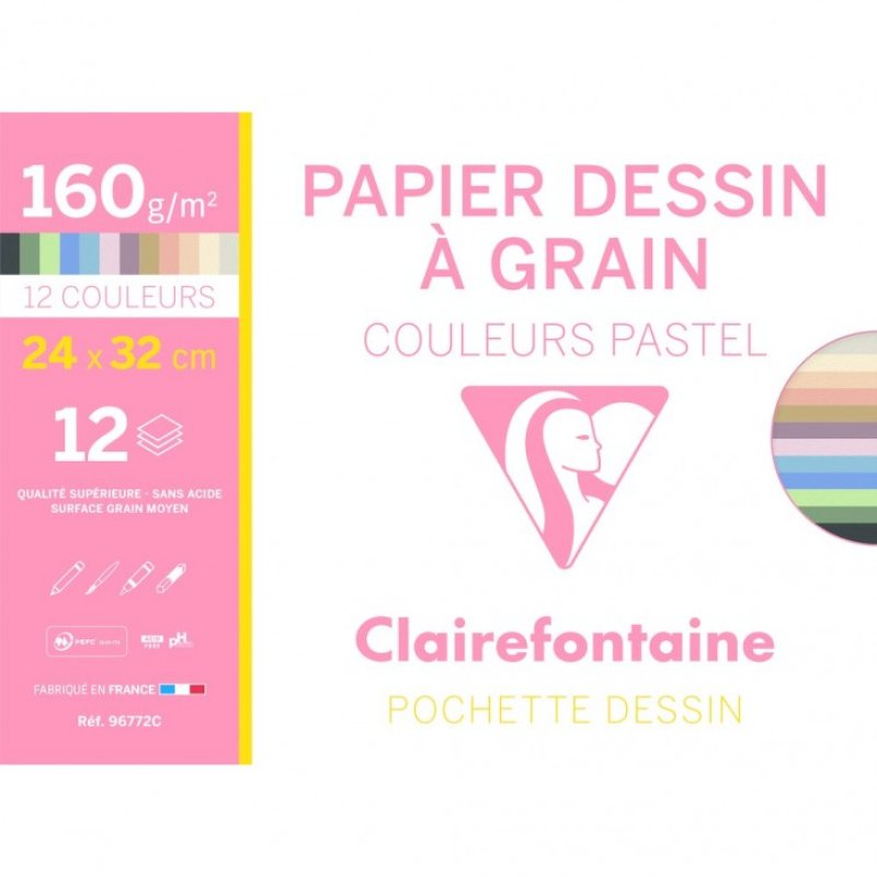 Clairefontaine 3329680967722 art paper 12 sheets