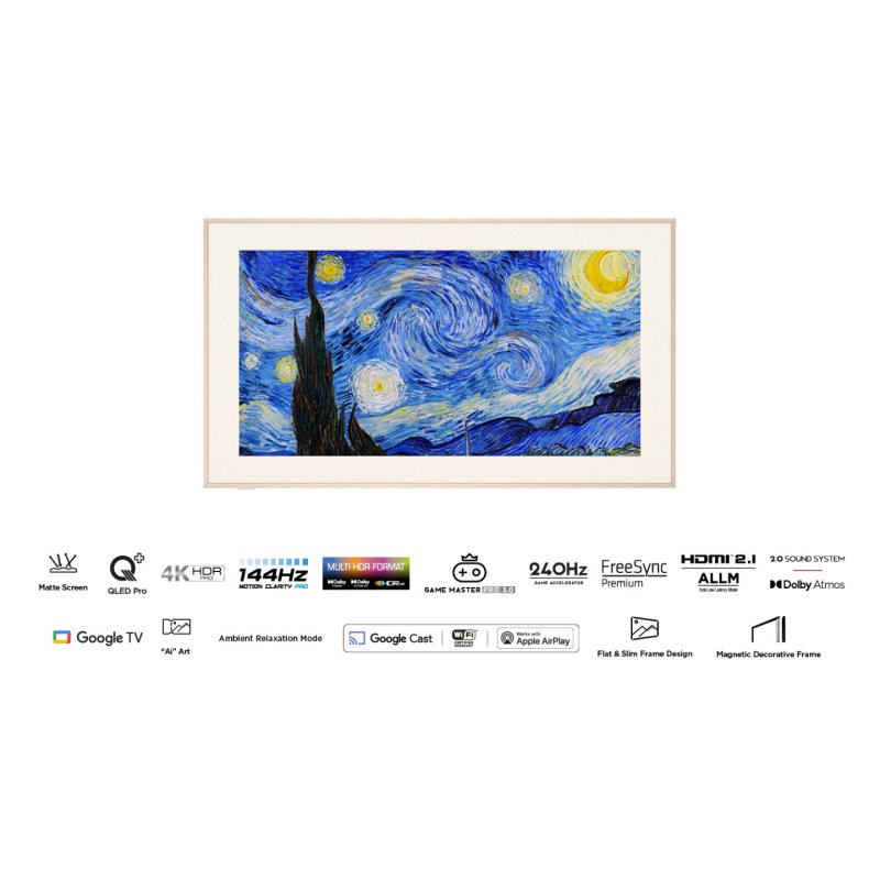 QLED 144HZ, 3600PPI, Anti-Reflet T-SCREEN Pro, Dolby Vis IQ-Atmos, DTS- *