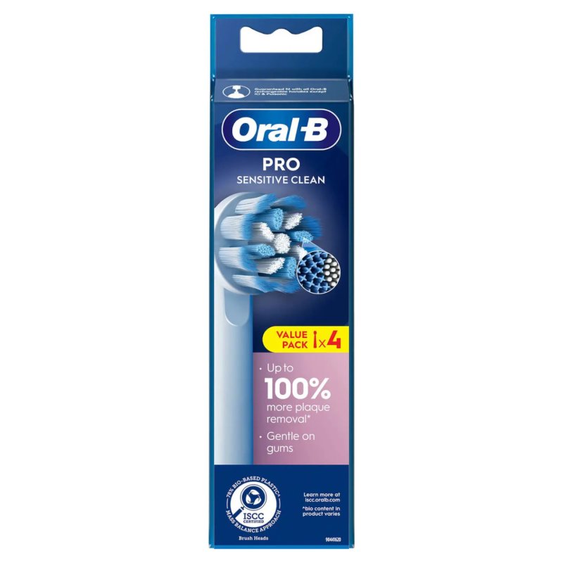 Oral-B Pro Sensitive Clean Electric Toothbrush Head X-Shaped Extra Soft Bristles - Pack of 4