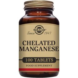 Solgar Chelated Manganese Tablets for Strong Bones and Healthy Metabolism 100 Tablets