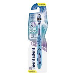 Mentadent White Now Carbon Correct brosse à dents Noir, Bleu, Blanc Adulte