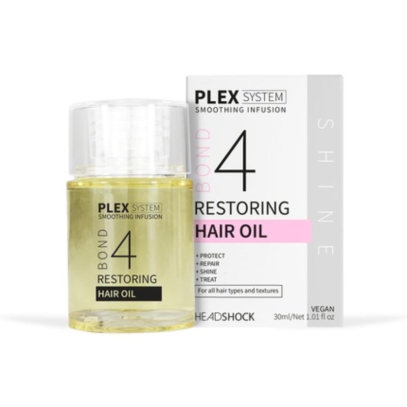 Headshock Plex System Smoothing Infusion Restoring Treatment Hair Oil No.4 30ml