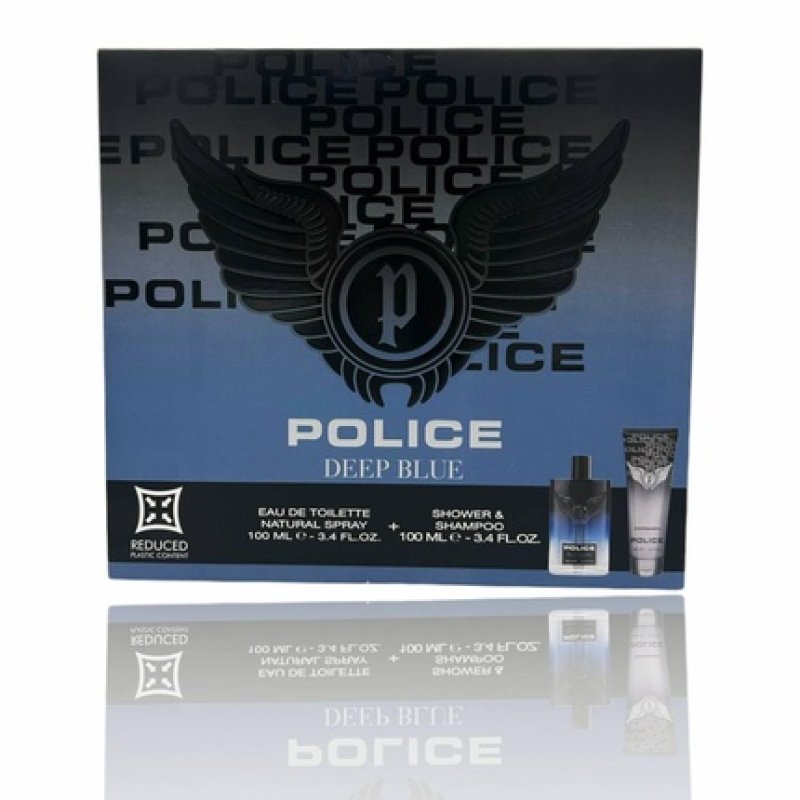 Police Gift Set Men's Perfume Eau De Toilette Spray 100ml Shower Shampoo 100ml
