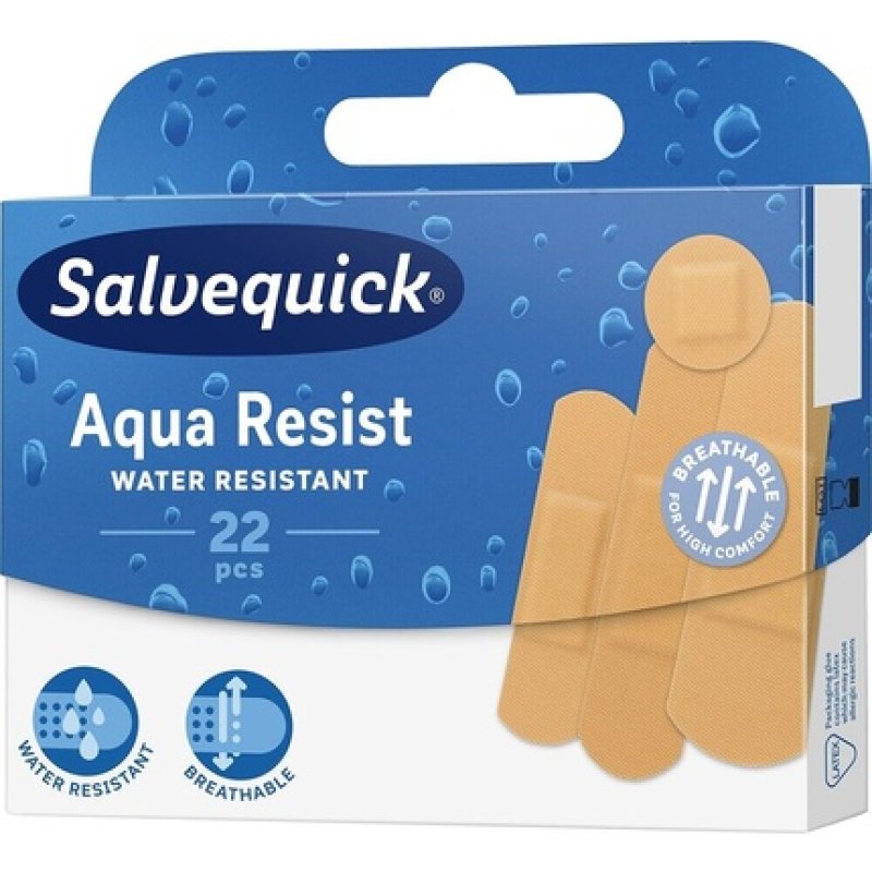 Salvequick Aqua Resist Waterproof Adhesive Plasters 22pcs