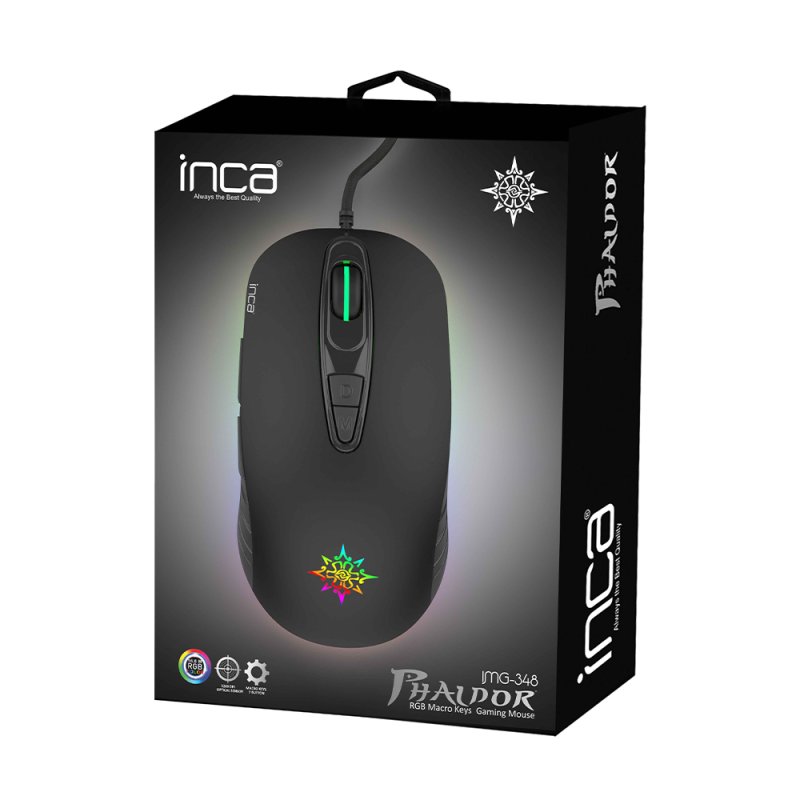 Inca IMG-348 souris Jouer Droitier USB Type-A Optique 3200 DPI