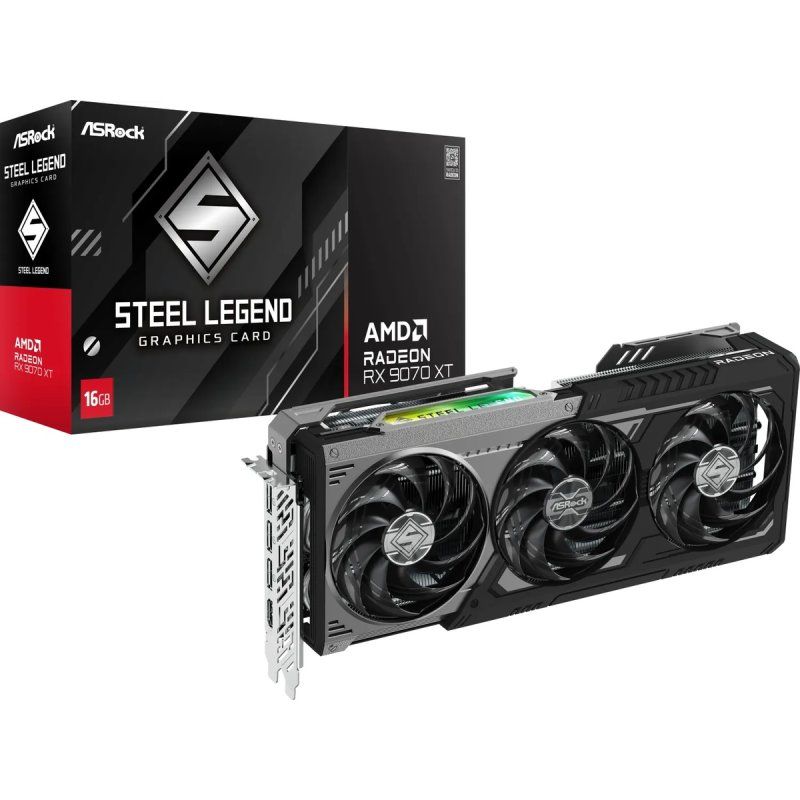 RX 9070XT 16GB ASRock Radeon Steel Legend Dark 3Fan - 90-GA5VZZ-00UANF