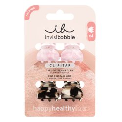 invisibobble Clipstar Small Non-Slip Hair Clips Pink & Brown Leopard