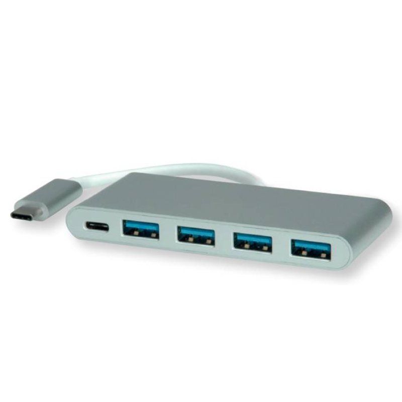 ROLINE Hub USB3.2 Gen1, 4 Ports, Type C, 1 port PD