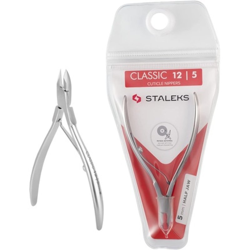 Staleks Classic Cuticle Nippers 1/2 Jaw 0.2 Inch (5mm) NC-12-5 Silver