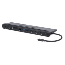 Manhattan 153478 station d'accueil Avec fil USB 3.2 Gen 1 (3.1 Gen 1) Type-C Noir