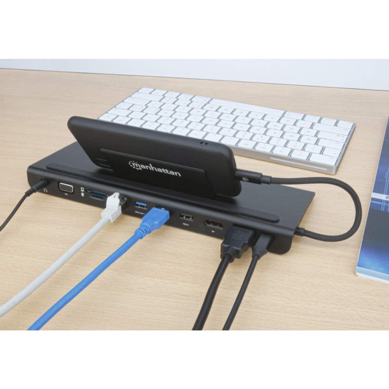 MANHATTAN USB-C 11-in-1-Dockingstation MST für drei Monitore