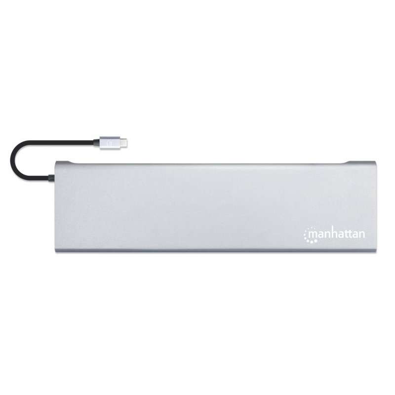Manhattan 130578 station d'accueil Avec fil USB 3.2 Gen 1 (3.1 Gen 1) Type-C Aluminium