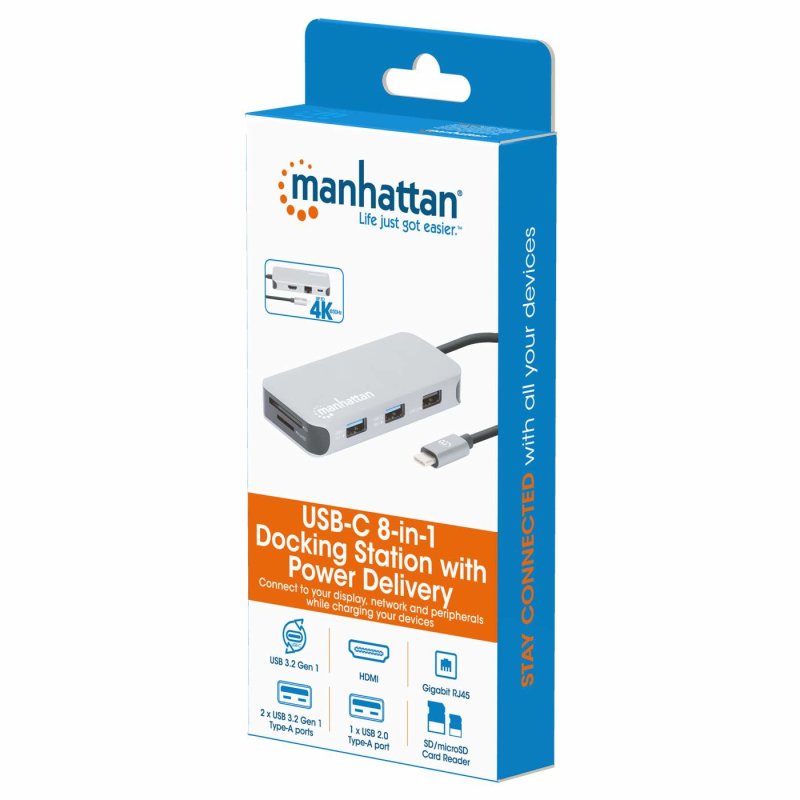 Manhattan 130615 station d'accueil Avec fil USB 3.2 Gen 1 (3.1 Gen 1) Type-C Aluminium
