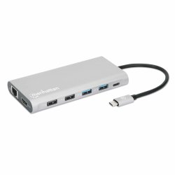 MANHATTAN 12-in1 Dockingstation 3xHDMI 4xUSB USB-C DP RJ45