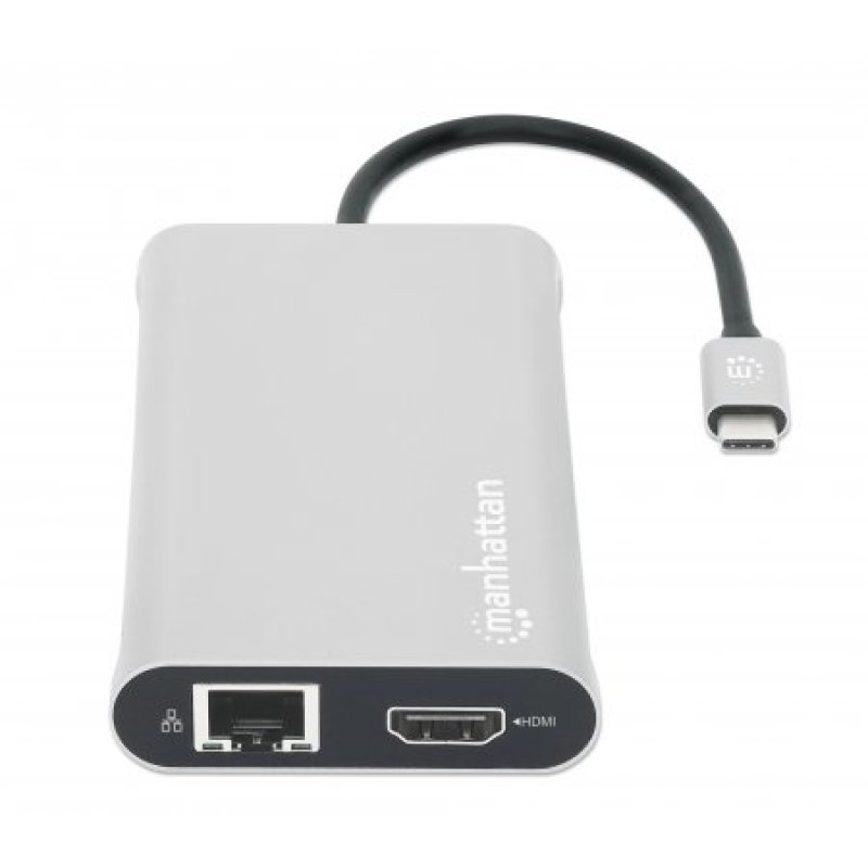 Manhattan 130660 station d'accueil Avec fil USB 3.2 Gen 1 (3.1 Gen 1) Type-C Aluminium