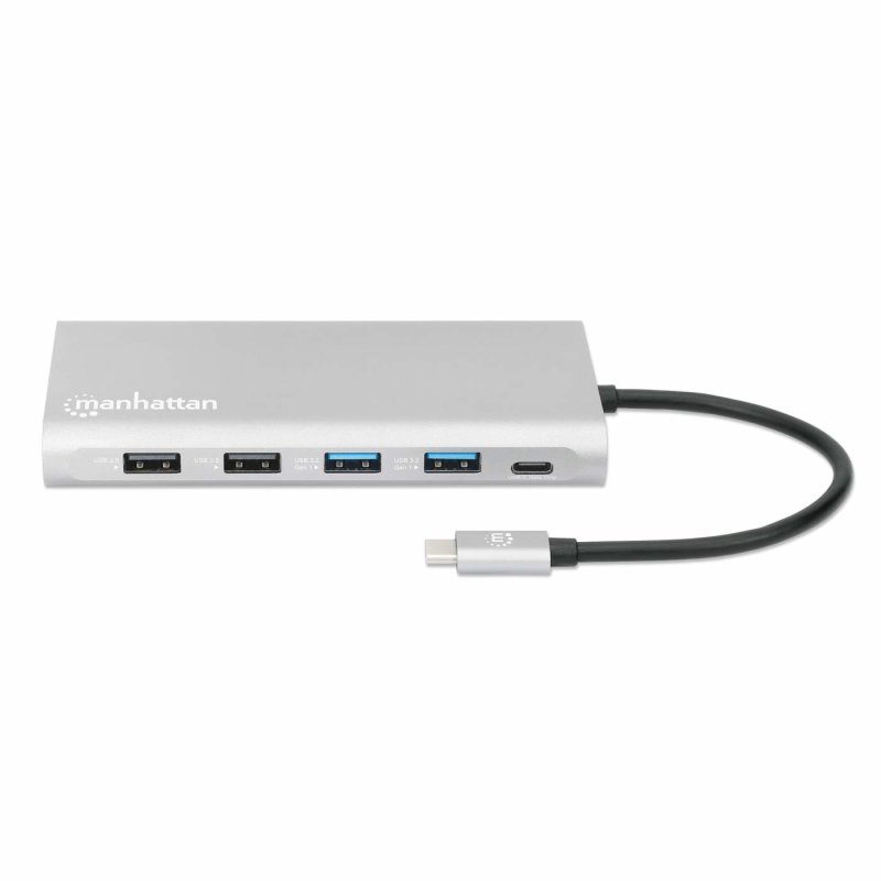 Manhattan 130660 station d'accueil Avec fil USB 3.2 Gen 1 (3.1 Gen 1) Type-C Aluminium