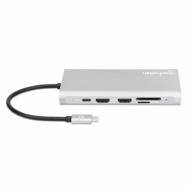 MANHATTAN 12-in1 Dockingstation 3xHDMI 4xUSB USB-C DP RJ45
