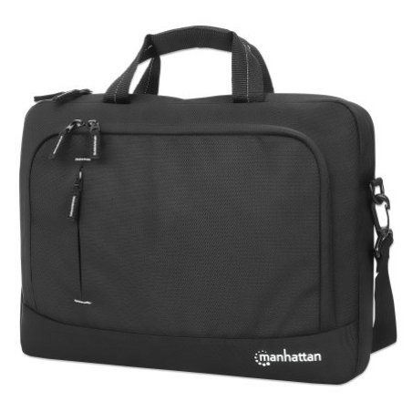 Manhattan Helsinki Eco Friendly Laptop Bag 14.1", Top Loader, Black, Padded Notebook Compartment, Front and Multiple