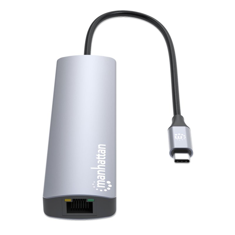 Manhattan 153959 station d'accueil Avec fil USB 3.2 Gen 1 (3.1 Gen 1) Type-C Argent