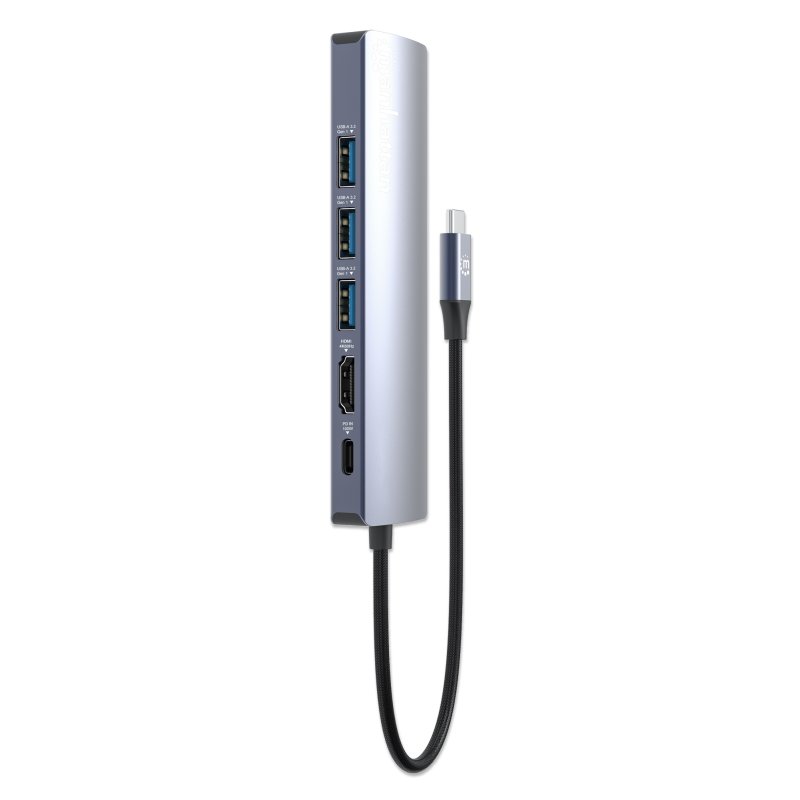 Manhattan 153959 station d'accueil Avec fil USB 3.2 Gen 1 (3.1 Gen 1) Type-C Argent