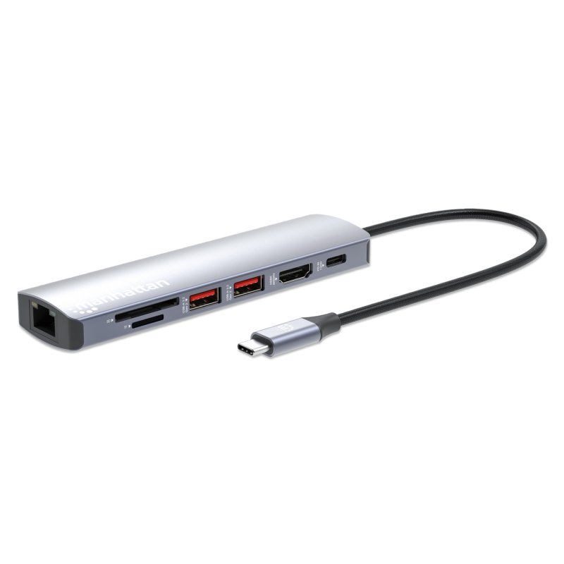Manhattan 153966 station d'accueil Avec fil USB 3.2 Gen 2 (3.1 Gen 2) Type-C Argent