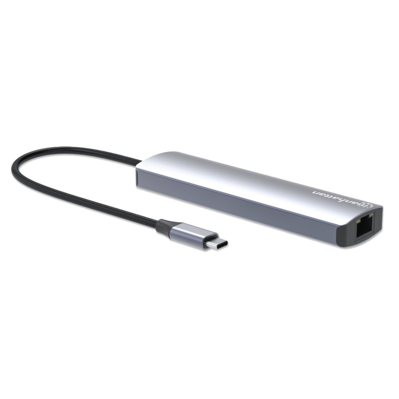Manhattan 153966 station d'accueil Avec fil USB 3.2 Gen 2 (3.1 Gen 2) Type-C Argent