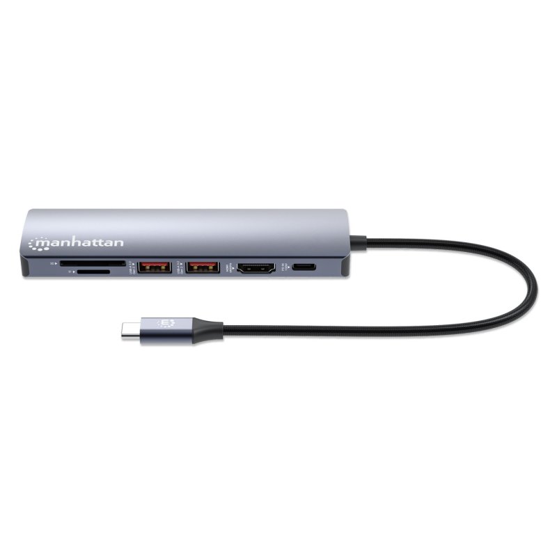 Manhattan 153966 station d'accueil Avec fil USB 3.2 Gen 2 (3.1 Gen 2) Type-C Argent