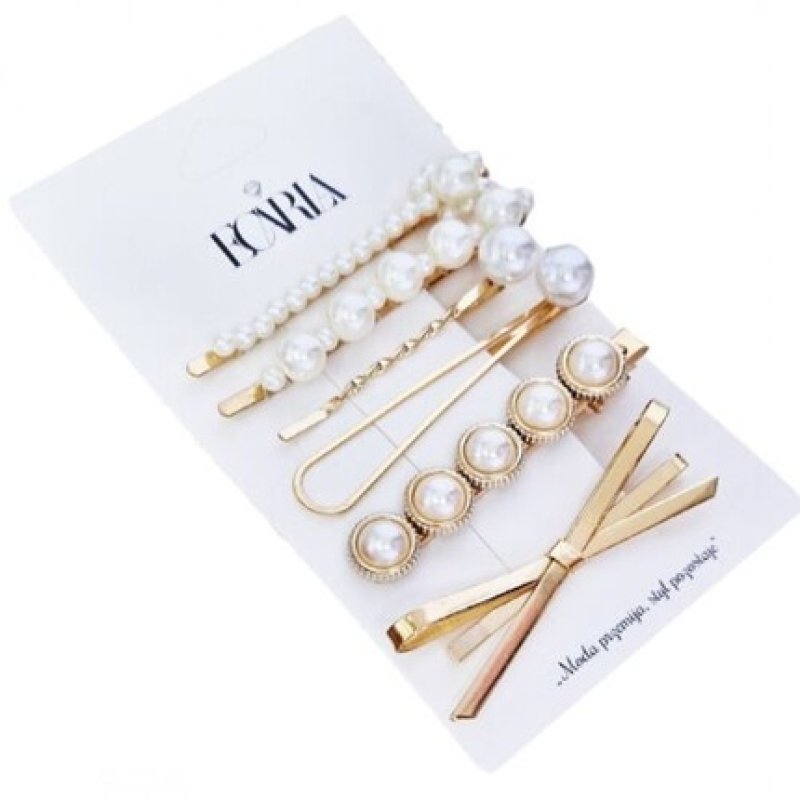 Elegant Hair Slides Golden 4 Pieces Ecarla