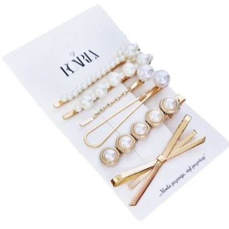 Elegant Hair Slides Golden 4 Pieces Ecarla