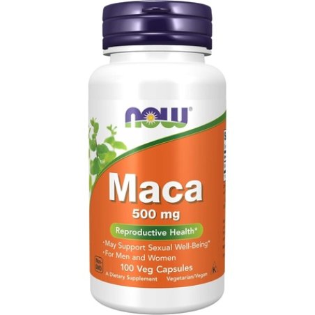 Now Foods Maca Vegetarian/Vegan Supplement for Men and Women 100 Capsules 500mg