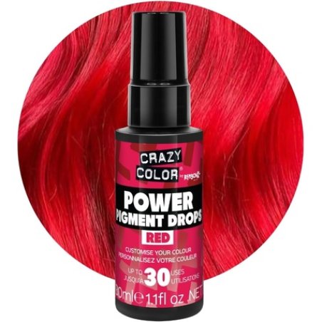 Crazy Color Red Power Pigments Ultra Concentrated Custom Toner & Semi-Permanent Dye Vegan Formula 30ml