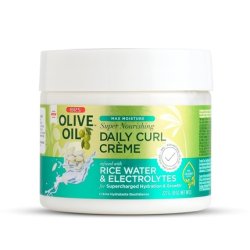 Olive Oil Max Moisture Super Nourishing Daily Curl Creme with Rice Water and Electrolytes 8.0 oz