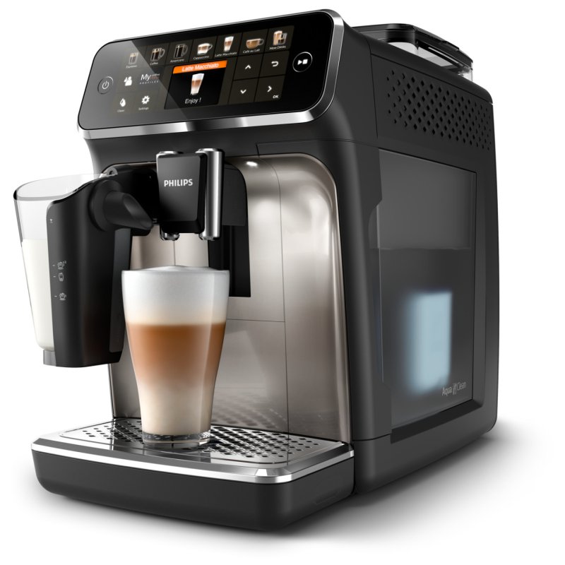 Philips Série 5400 Noir / Chrome EP5447/90 Machine expresso broyeur,12 boissons, carafe LatteGo