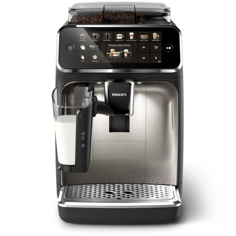 Philips Série 5400 Noir / Chrome EP5447/90 Machine expresso broyeur,12 boissons, carafe LatteGo