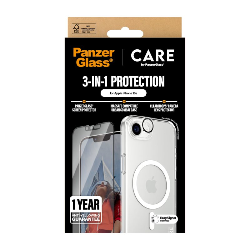 CARE by PanzerGlass - Flagship 3-in-1 - iPhone 16e - Bundle
