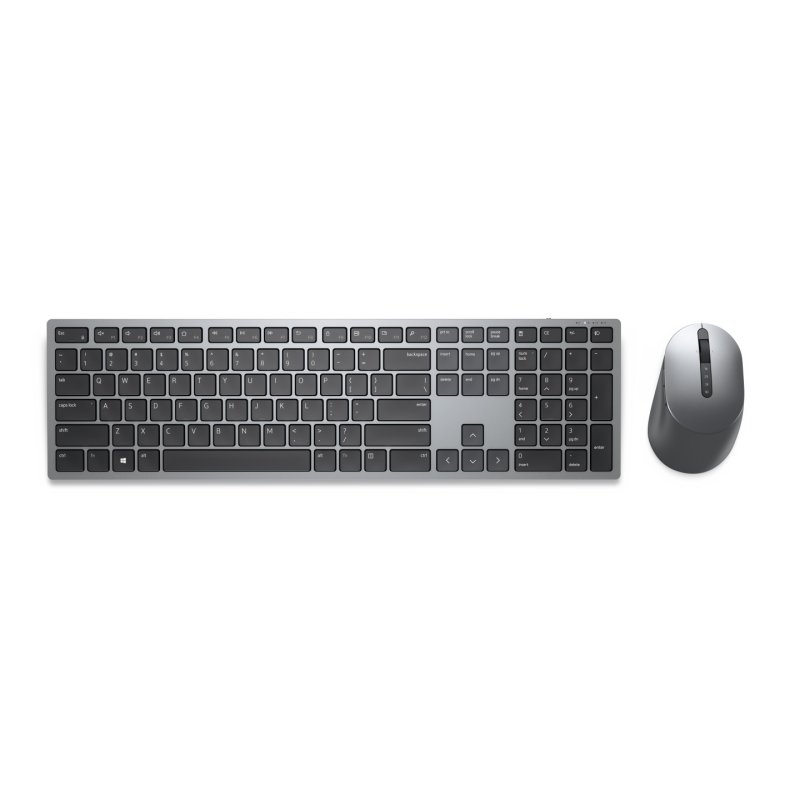 DELL KM7321W keyboard Mouse included Office RF Wireless Bluetooth AZERTY Belgian Grey, Titanium